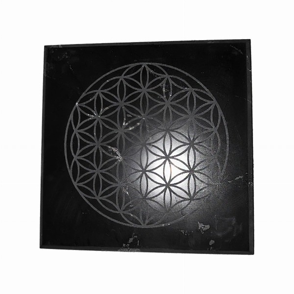 Protection plate square "Flower of Life" (Polished)