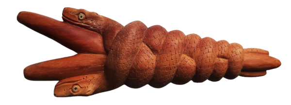 "DOUBLE SNAKE" Kuripe Made of Sawo Wood (Manilkara kauki)  