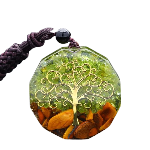 Green Olivine Orgonite "Tree of Life"