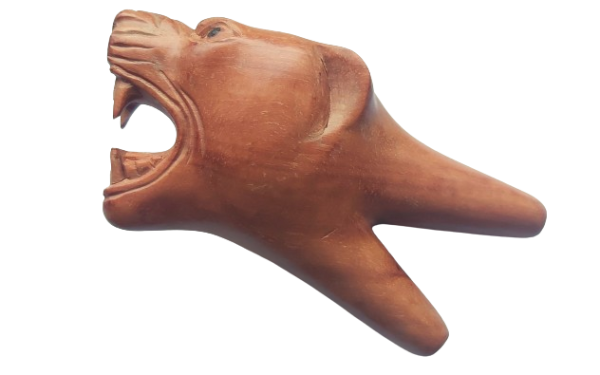"JAGUAR HEAD" Kuripe Made from Sawo Wood (Manilkara kauki)