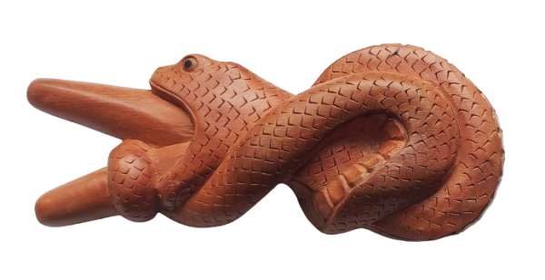 "FEEDING SNAKE" Kuripe Made from Sawo Wood (Manilkara kauki)