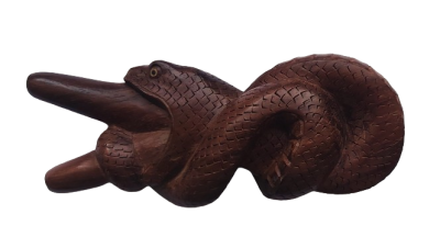 ,,FEEDING SNAKE" Kuripe Made of Sono Wood (Dalbergia latifolia)  