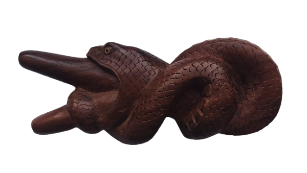,,FEEDING SNAKE" Kuripe Made of Sono Wood (Dalbergia latifolia)  
