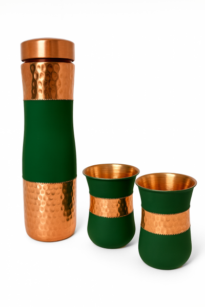 Dzbanek Miedziany DARAYA + 2 Kubki Miedziane