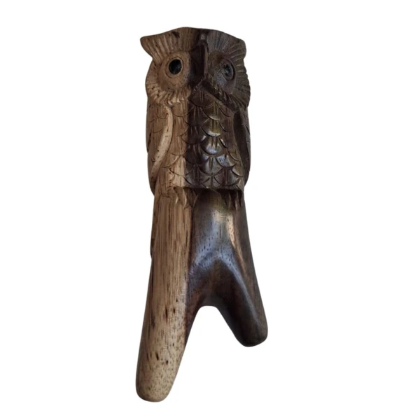 "STOJĄCA SOWA" Kuripe z Drewna Palisandra Indyjskiego (Dalbergia latifolia)