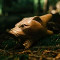 "GŁOWA JAGUARA" Kuripe z Drewna Cemara (Vatica cemara)